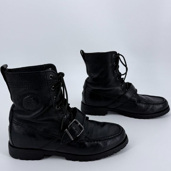 Polo Ralph Lauren Ranger Leather Buckle Boots Black Size 8 main image 12